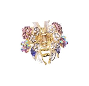 2 Pcs Rhinestone Hair Claw Clips Small Jaw Clips Bling Hair Clamp, Flower-6