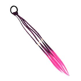 Braid Dirty Braid Show Color Gradual Change Braid High Temperature Silk Pigtail (Color: Pink)