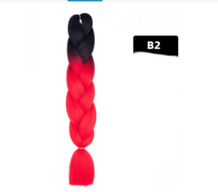 Color Big Braid African Chemical Fiber High Temperature Silk Wig Gradient (Option: B2)
