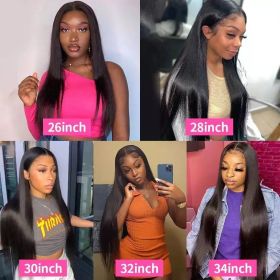 Ladies' Long Straight Hair Lace Fake (Option: Black-24inches)