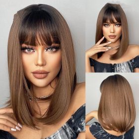 Women's Straight Bangs Short Hair Styling Wig Cover (Option: Style2001)