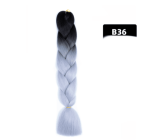 Color Big Braid African Chemical Fiber High Temperature Silk Wig Gradient (Option: B36)