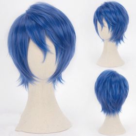 Men's And Women's Fashion Anti-curved Face Cosplay Wig (Color: Blue)