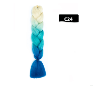 Color Big Braid African Chemical Fiber High Temperature Silk Wig Gradient (Option: C24)