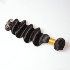 Peruvian Remy Human Hair Weft Loose Deep (Option: Black-10inches-10a)