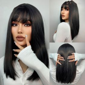 Women's Straight Bangs Short Hair Styling Wig Cover (Option: Style3421)
