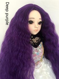 Small Cloth Salon Doll Wigs (Option: Deep Purple-Small three points)
