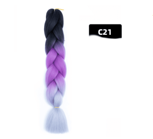 Color Big Braid African Chemical Fiber High Temperature Silk Wig Gradient (Option: C21)