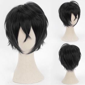 Men's And Women's Fashion Anti-curved Face Cosplay Wig (Color: Black)