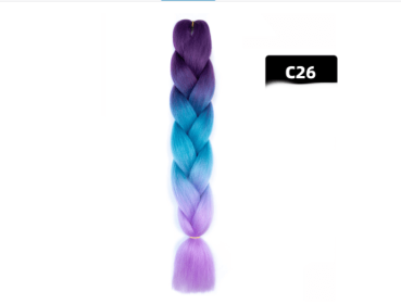 Color Big Braid African Chemical Fiber High Temperature Silk Wig Gradient (Option: C26)