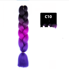 Color Big Braid African Chemical Fiber High Temperature Silk Wig Gradient (Option: C10)
