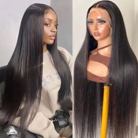 Lace Wig Women's Long Straight High-temperature Fiber Chemical Fiber (Option: Black-12 Inches)