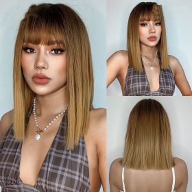 Women's Straight Bangs Short Hair Styling Wig Cover (Option: Style1552)