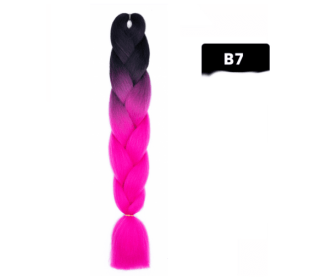 Color Big Braid African Chemical Fiber High Temperature Silk Wig Gradient (Option: B7)