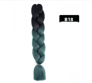 Color Big Braid African Chemical Fiber High Temperature Silk Wig Gradient (Option: B18)