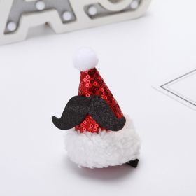 2 Pacs Christmas Decoration Hair Clip Selling Cute Hair Accessories Hair Accessories Head Clip Sequined Christmas Hat Small Hat Clip (Style: beard)