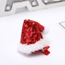 2 Pacs Christmas Decoration Hair Clip Selling Cute Hair Accessories Hair Accessories Head Clip Sequined Christmas Hat Small Hat Clip (Style: hat clip)