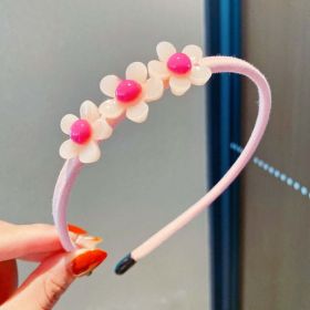 Girls 3D Flower & Heart Patched Design Simply Style Headband (Color: Red, Size/Age: Average Size (0-12Y))