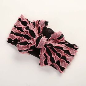 Baby Solid Color Elastic Handmade Big Bow Headband (Color: Pink, Size/Age: Average Size (0-12Y))