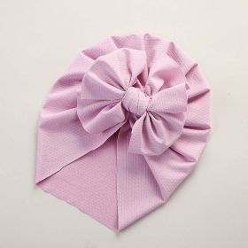 Baby Solid Color Ice Silk Fabric Big Bow Hats (Color: Pink, Size/Age: Average Size (0-12Y))