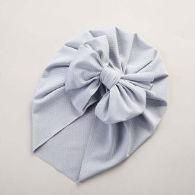 Baby Solid Color Ice Silk Fabric Big Bow Hats (Color: Light Blue, Size/Age: Average Size (0-12Y))