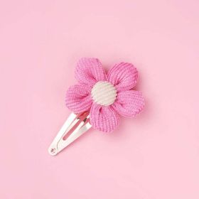 Girls Woolen Sunflower One Word Hair Clips Accessory (Color: Light Yellow, Size/Age: Average Size (0-8Y))