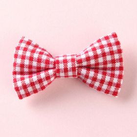 Girls Plaid Pattern Bow Tie Hair Fabric Clips Handmade Accessory (Color: Purple, Size/Age: Average Size (0-8Y)