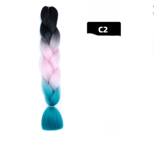 Color Big Braid African Chemical Fiber High Temperature Silk Wig Gradient (Option: C2)