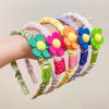 Girls Plastic Flower Decoration Fabric Headband