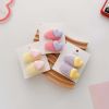 Sweet Girls Candy Color Heart Patched Design Plush Hairpin