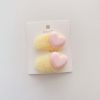 Sweet Girls Candy Color Heart Patched Design Plush Hairpin