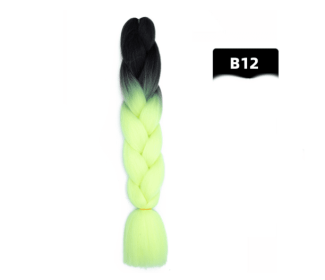 Color Big Braid African Chemical Fiber High Temperature Silk Wig Gradient (Option: B12)