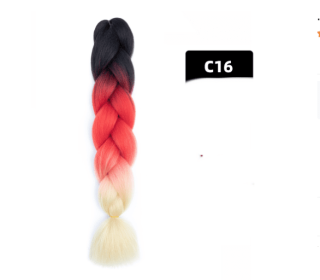Color Big Braid African Chemical Fiber High Temperature Silk Wig Gradient (Option: C16)