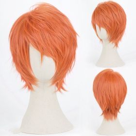 Men's And Women's Fashion Anti-curved Face Cosplay Wig (Color: Orange)